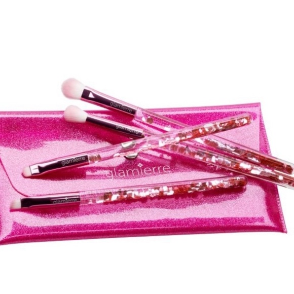 Glamierre Pink Makeup Brush Set of 4 - Picture 5 of 11